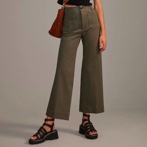 The Colette Cropped Wide-Leg Ponte Pants by Maeve